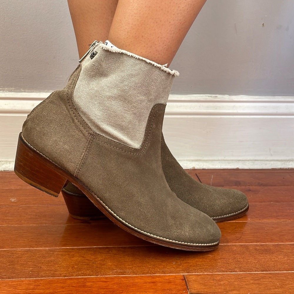 Zadig & Voltaire Suede Canvas Ankle Boots